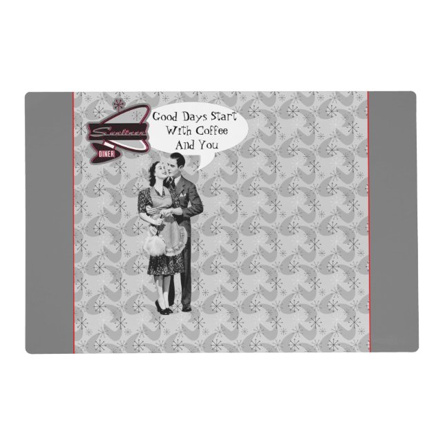 Retro Kitchen monotone Placemat (Front)