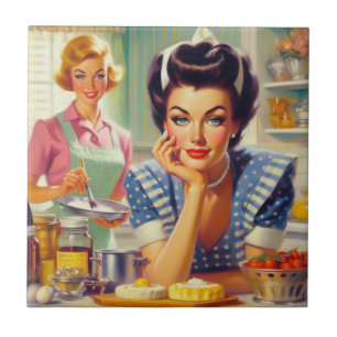 Retro Kitchen Painting Ceramic Tile