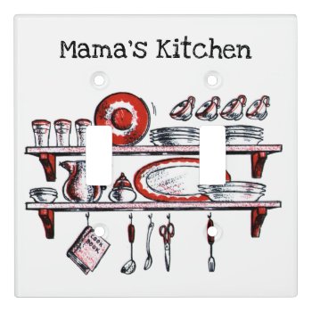 Retro Kitchen Personalized Outlet Switchplate by angela65 at Zazzle