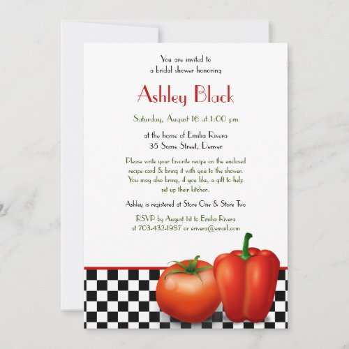 Retro Kitchen Theme Bridal Shower Invitation