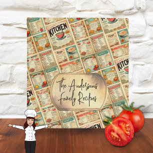 Retro Kitchen Tiles Family Recipe Cookbook 3 Ring Binder