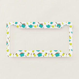 Retro Kitchen Utensils Cooking Tea Pot Pans License Plate Frame