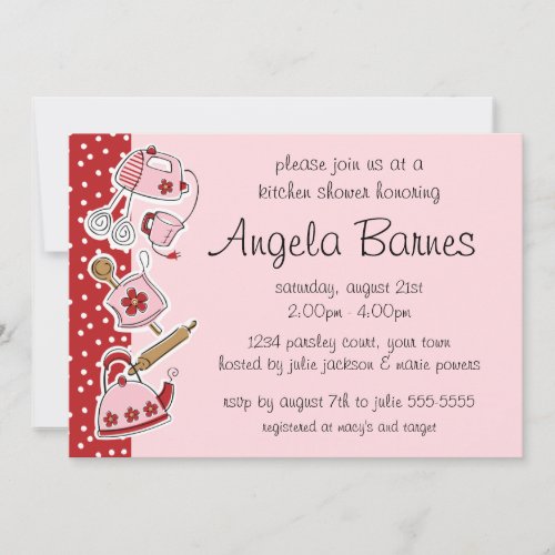 Retro Kitchen Wedding Shower Invitations