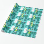 Retro Kitchen Wrapping Paper<br><div class="desc">With this Retro Kitchen Wrapping Paper, you can have your pie and eat it, too. This kitschy, minimalist art drawing features a perfect 1950's housewife, in her mid century modern kitchen. The beautiful baker is wearing a flouncy, green dress and a white apron with red detailing. Not a hair on...</div>
