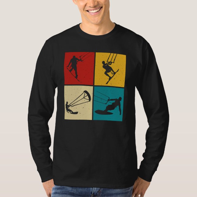 Retro Kitesurf Kiteboarding T-Shirt (Front)