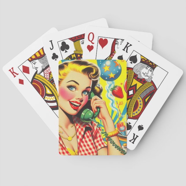 Retro Kitsch Pin Up Poker Cards (Back)