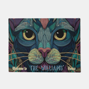 Retro Kittens Cat Mom Dad Housewarming Gift Doormat