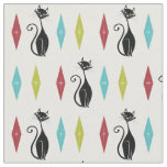 Retro Kitty Cats Cute Vintage Mod 1960's Fabric