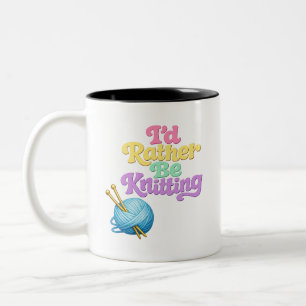 Retro Knitting Style Two-Tone Coffee Mug