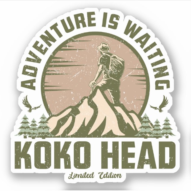Retro Koko Head Hike  Sticker (Front)