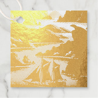 Retro Komodo Island Indonesia Foil Favor Tags