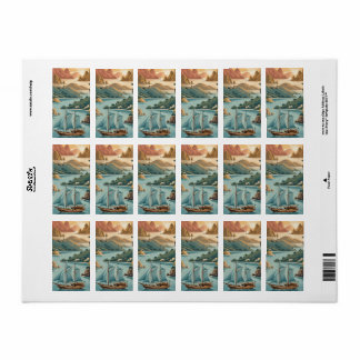 Retro Komodo Island Indonesia Label