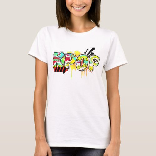 Retro KPOP Inspired Pop Art Graffiti Shirt