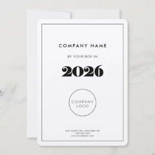 Retro kraft 2025 calendar corporate business holiday card