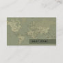RETRO KRAFT GREY VINTAGE WORLD MAP BUSINESS CARD