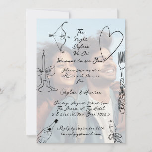 Retro La Dolce Vita Rehearsal Dinner Overlay Photo Invitation