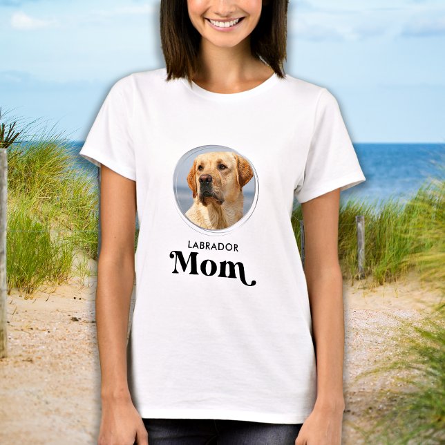 Retro Labrador MOM Personalize Dog Lover Pet Photo T-Shirt (Creator Uploaded)