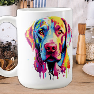 Retro Labrador Retriever Pop Art Colorful Dog Coffee Mug