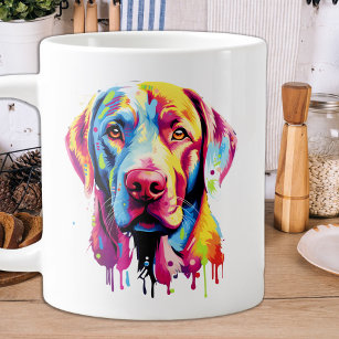 Retro Labrador Retriever Pop Art Colorful Dog Large Coffee Mug