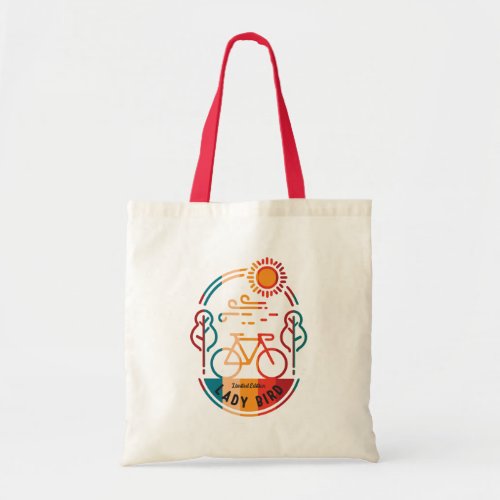 Retro Lady Bird Bike Trail Tote Bag