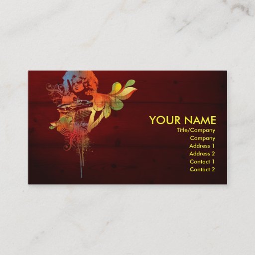 Customizable retro lady business card