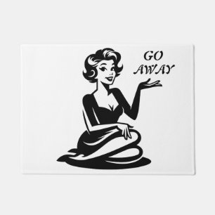 Retro Lady Go Away Doormat