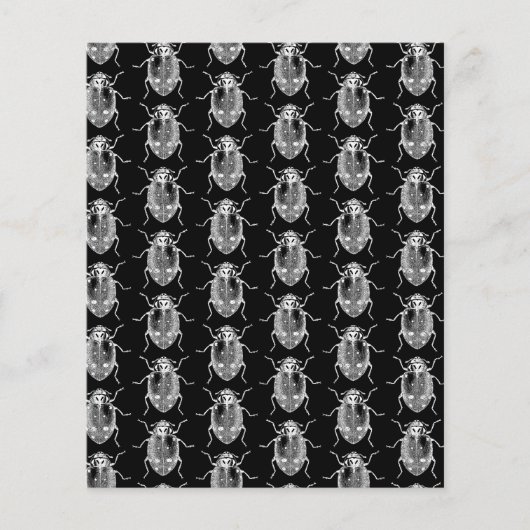 Retro Ladybug Art Print Pattern Ladybugs on Black (Front)
