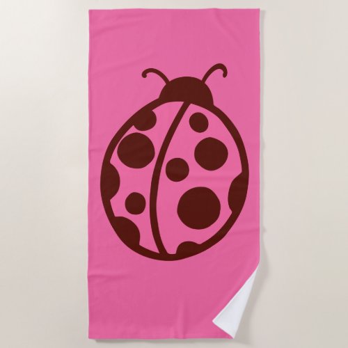 Retro Ladybug Beach Towel 