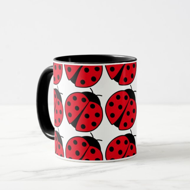 Retro Ladybug pattern   Mug (Front Left)