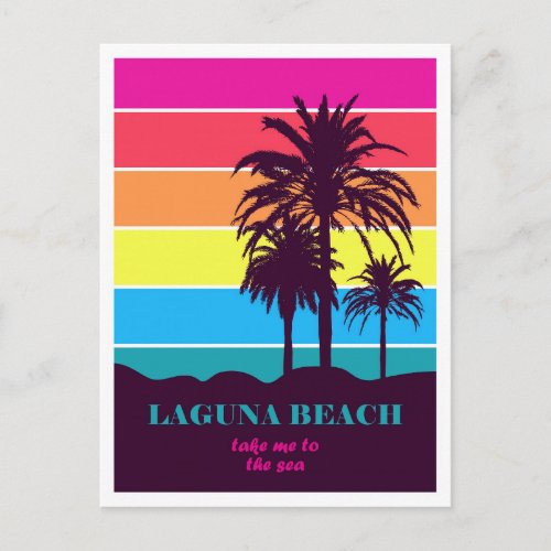 Retro Laguna Beach California Vintage Travel Postcard