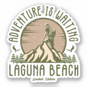 Retro Laguna Beach Hike  Sticker