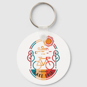 Retro Lake Erie Bike Trail Keychain