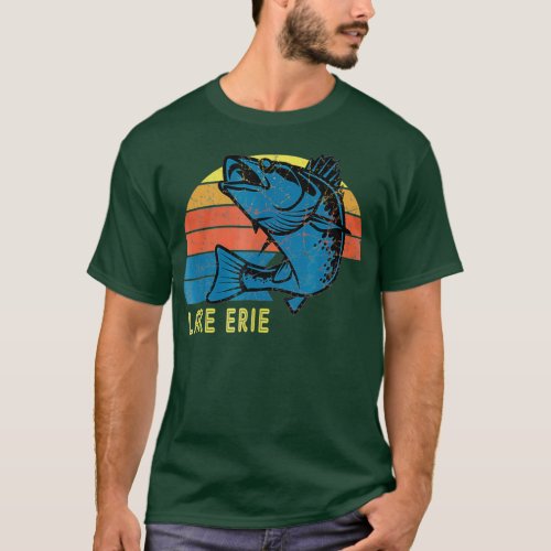 Retro Lake Erie Walleye Fishing  Lake Erie T_Shirt