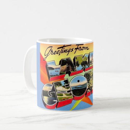 Retro Lake George Postcard Mug