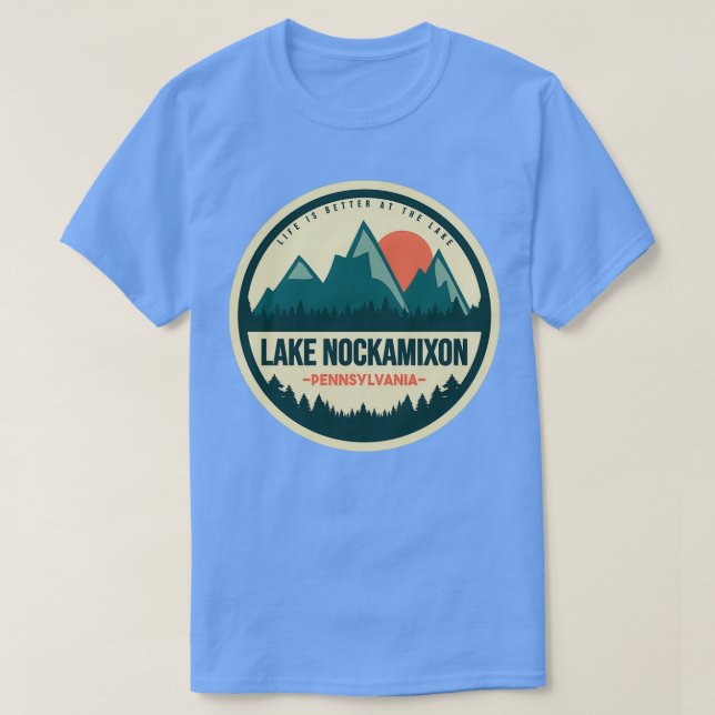 Retro Lake Nockamixon Pennsylvania T-Shirt (Design Front)
