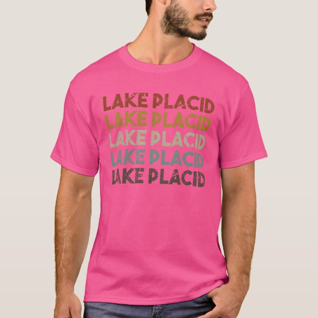 Retro Lake Placid New York funny T-Shirt (Front)