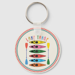 Retro Lake Tahoe Kayaking Keychain