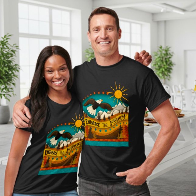 Retro Landscape Journey Quote Eagle Colorful  T-Shirt (Creator Uploaded)