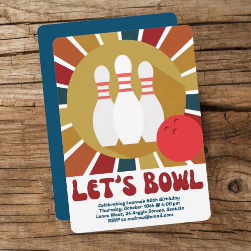 Retro Lanes Bowling Party Invitation