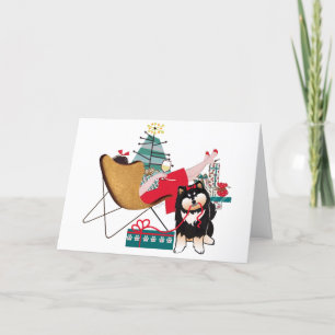 RETRO LAPPY HOLIDAYS Finnish Lapphund Art cards
