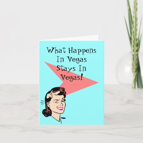 Retro Las Vegas Fun Wink Cards What happens stays