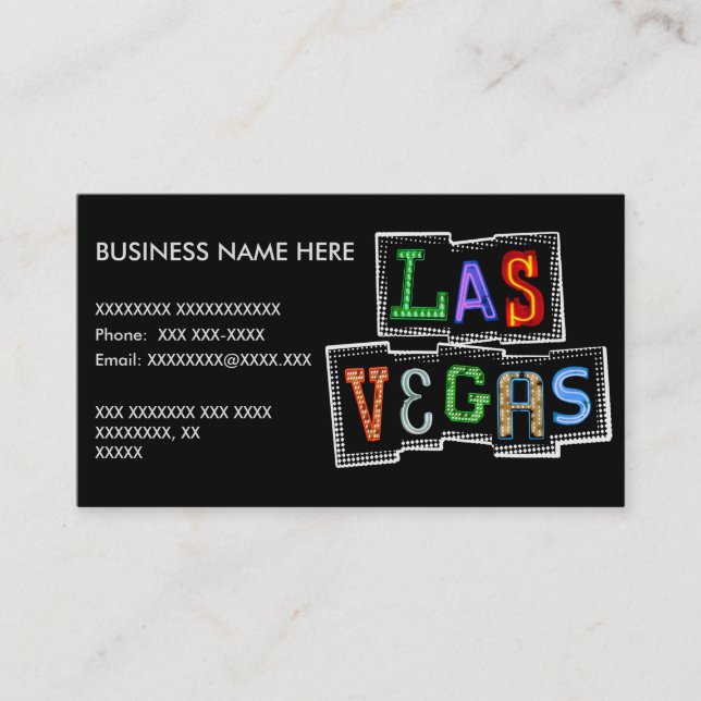 Retro Las Vegas Neon Business Card (Front)