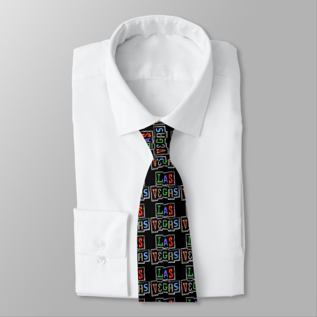 Retro Las Vegas Neon Neck Tie (Tied)