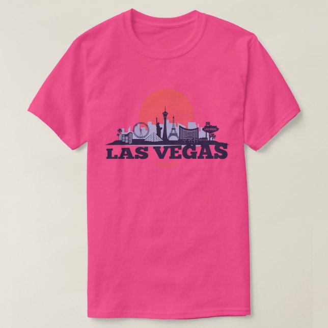 Retro Las Vegas Nevada Skyline T-Shirt (Design Front)