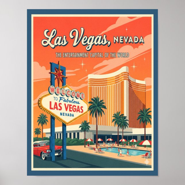 Retro Las Vegas Nevada Travel Poster (Front)