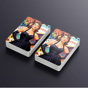 Retro Las Vegas Pin-up Poker Cards