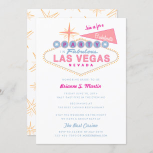 Retro Las Vegas Sign Bachelorette Party Invitation