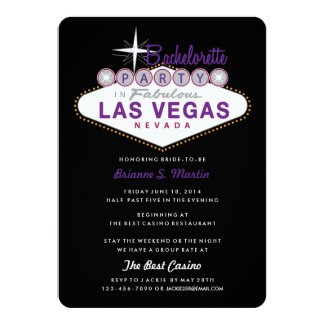 Retro Las Vegas Sign Bachelorette Party Invitation