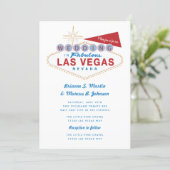 Retro Las Vegas Sign Casino Wedding Invitation (Standing Front)