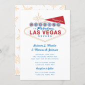 Retro Las Vegas Sign Casino Wedding Invitation (Front/Back)